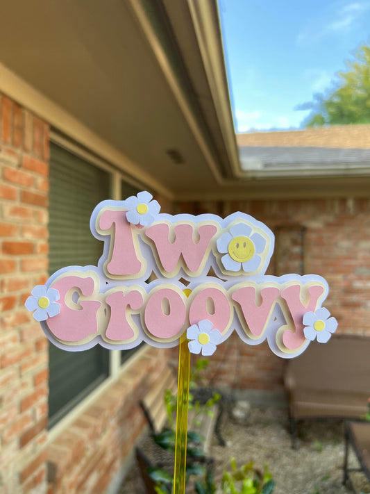 Two Groovy Cake Topper