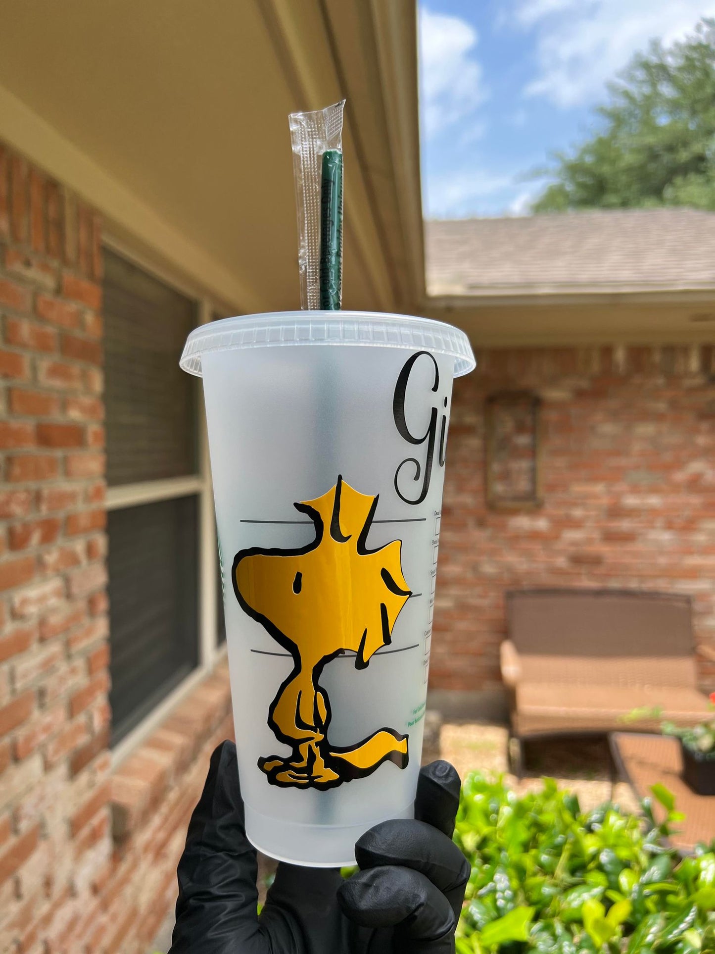 24oz Snoopy and Woodstock Starbucks Cup