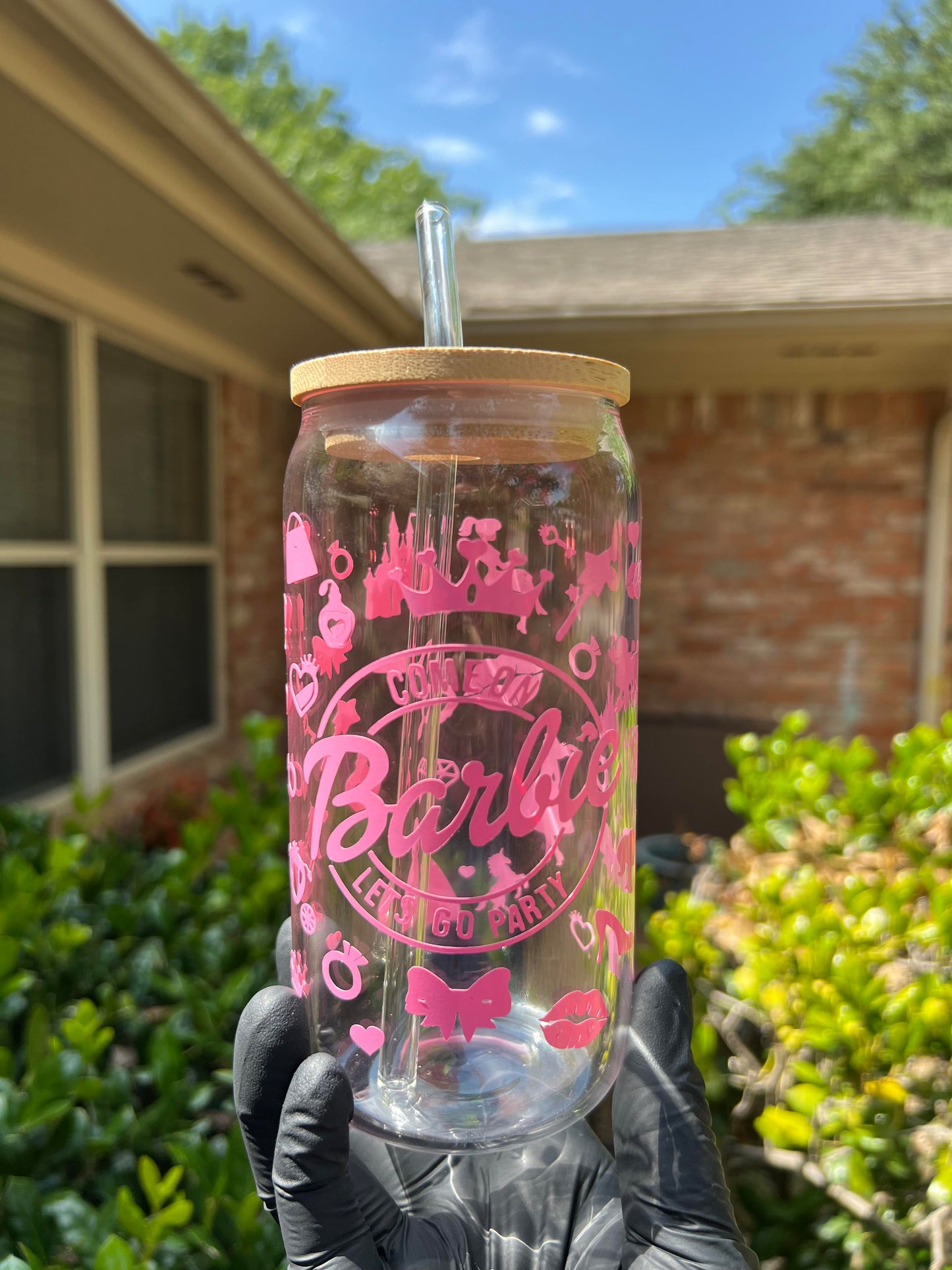 16oz Barbie Glass Cup