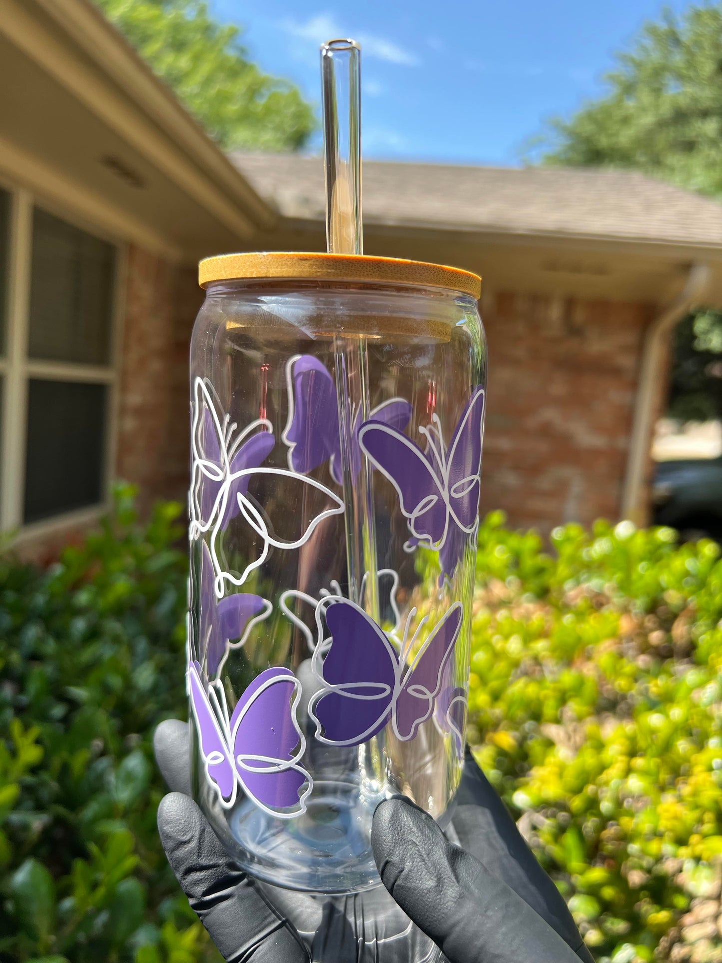 16oz Purple Perfectly Imperfect Glass Cup