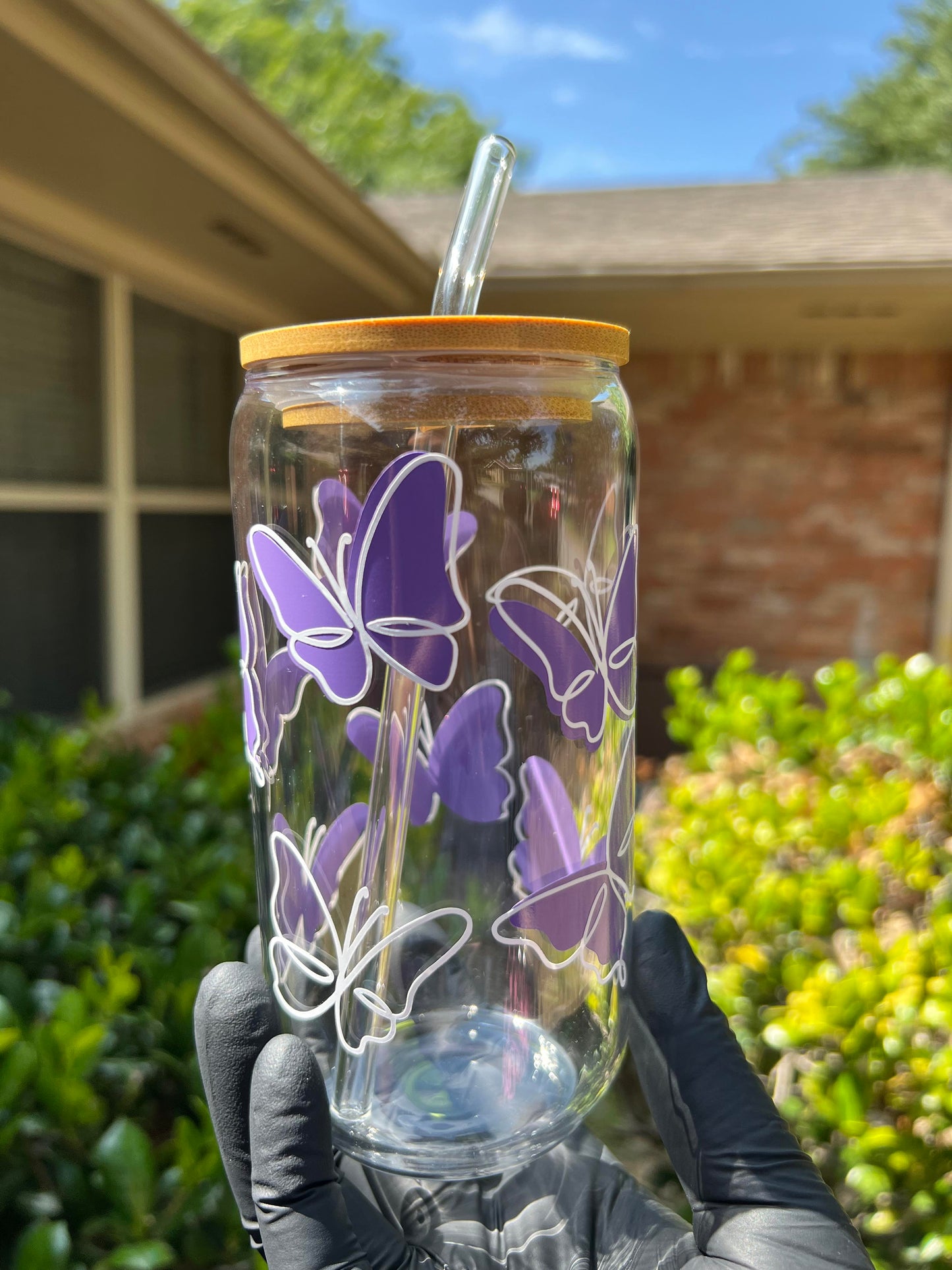 16oz Purple Perfectly Imperfect Glass Cup