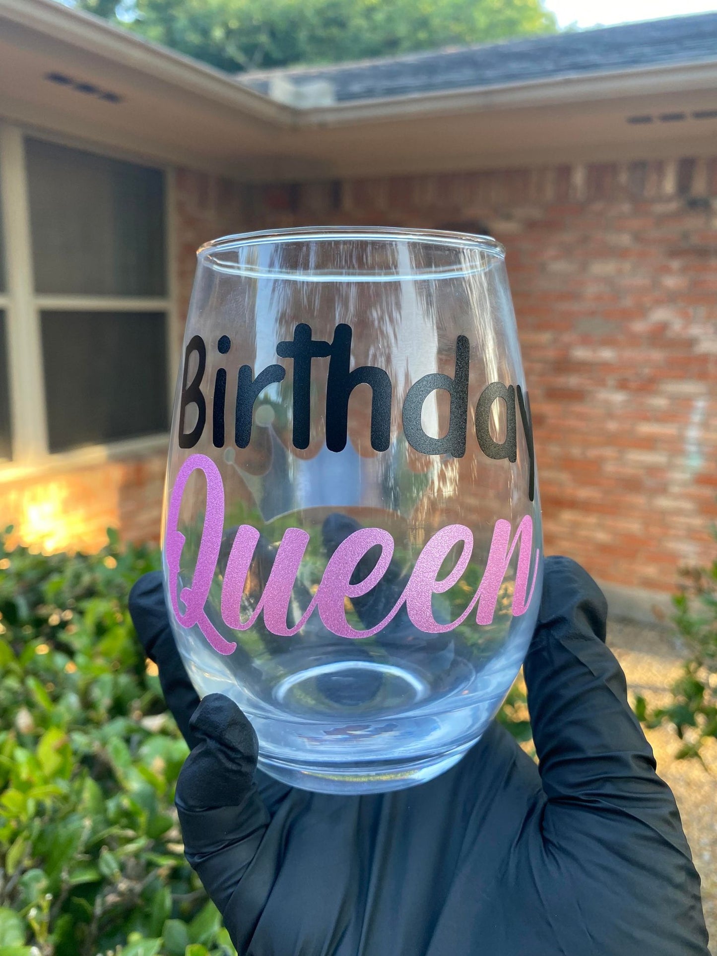 Birthday Queen Wine Glass