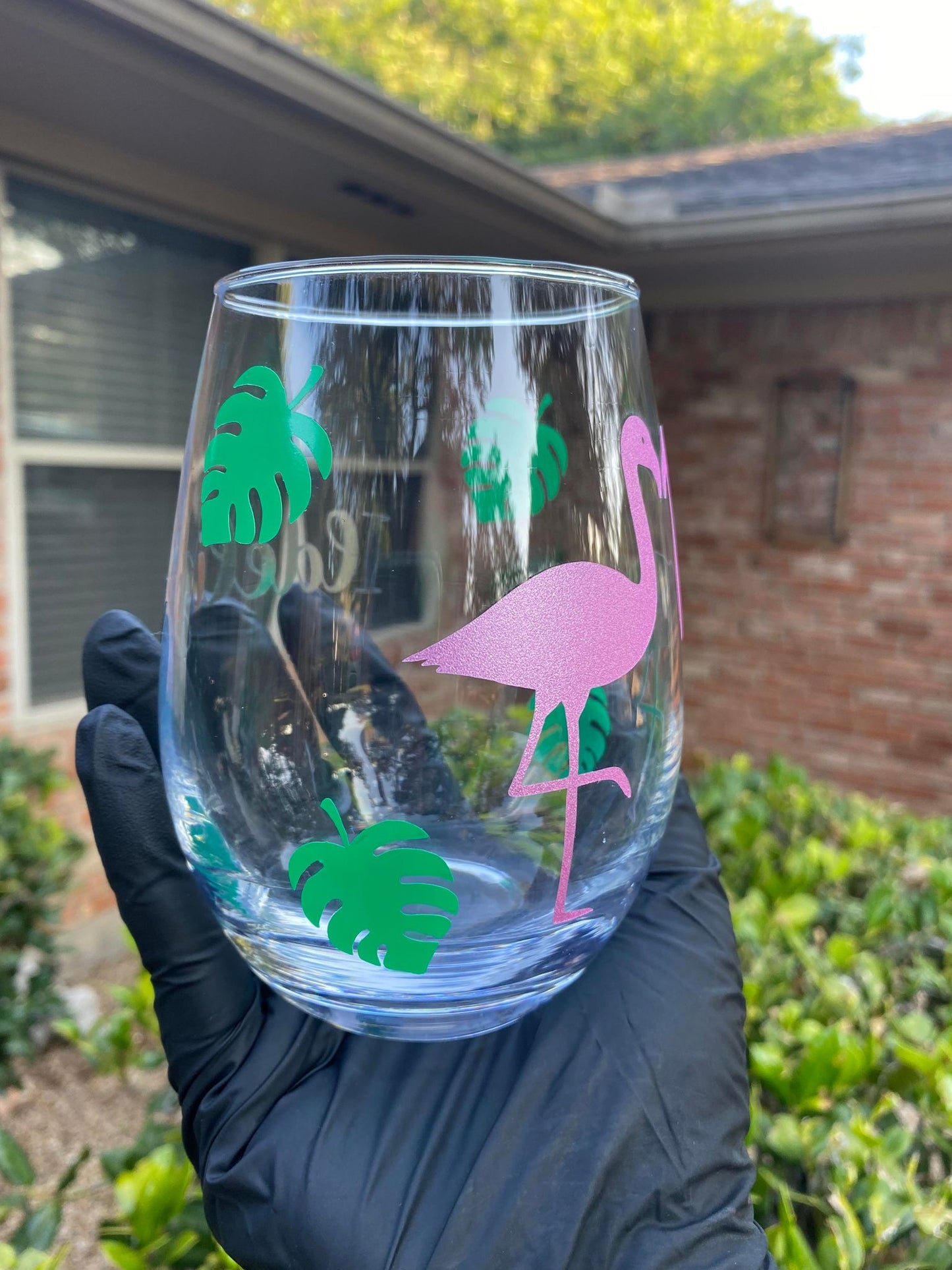 Flamingo Wine Glass