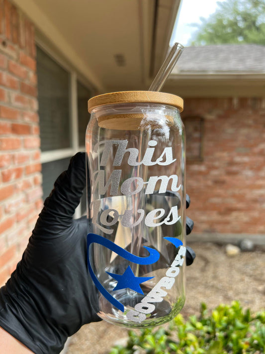 16oz Dallas Cowboys Glass Cup