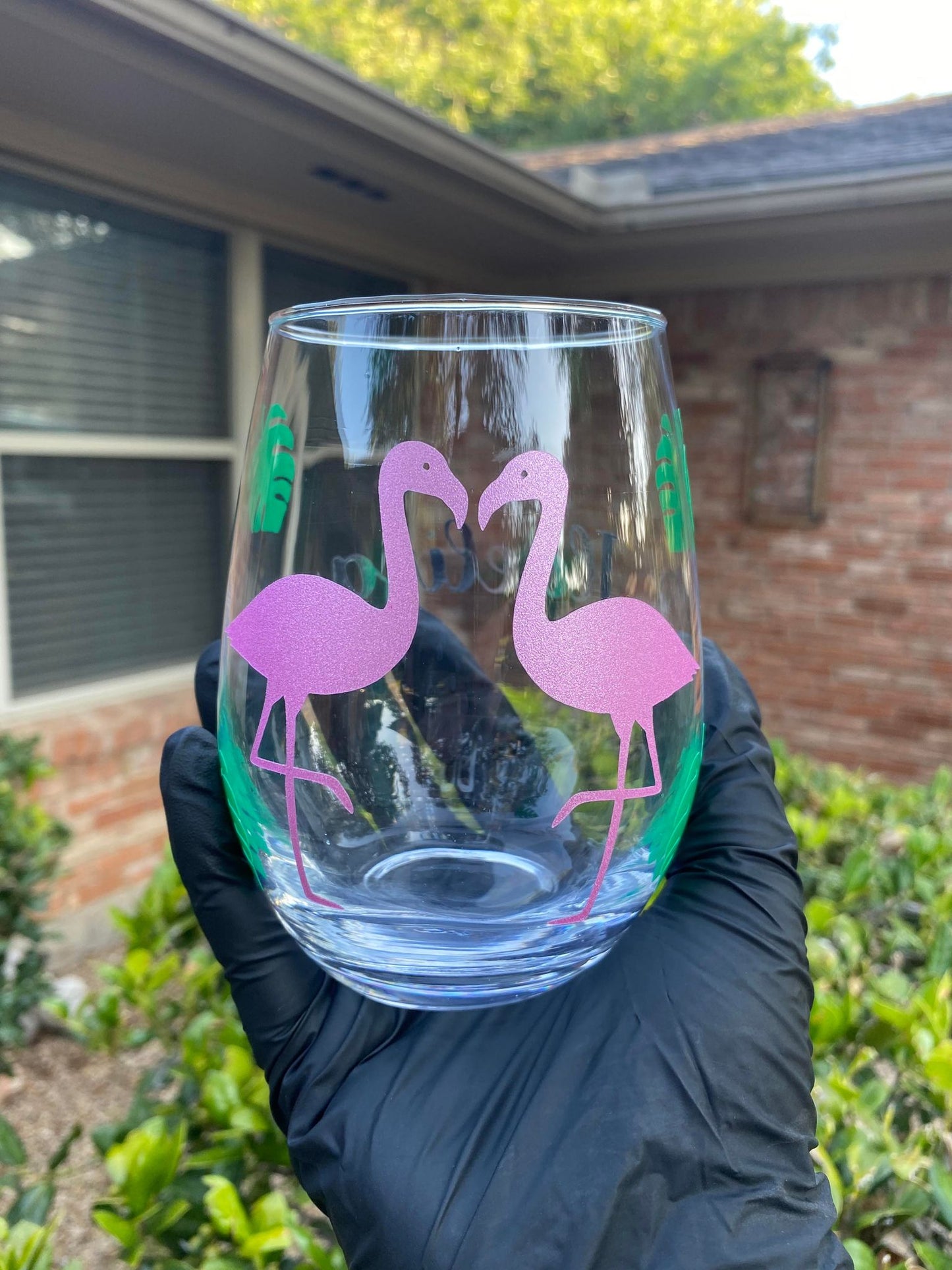 Flamingo Wine Glass