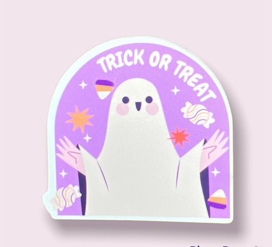 Trick Or Treat Ghost Sticker