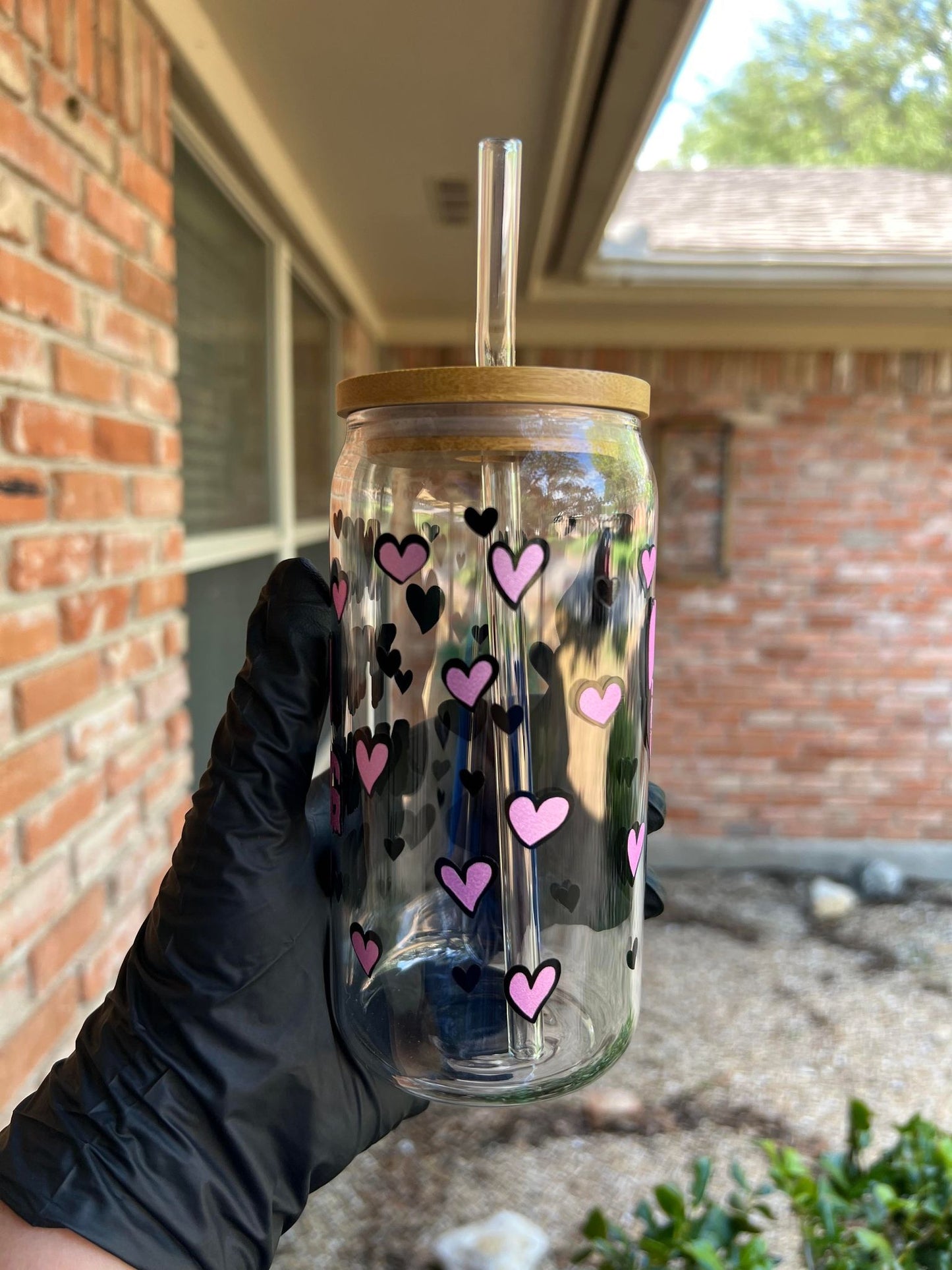 16oz Scream Ghost Face Glass Cup