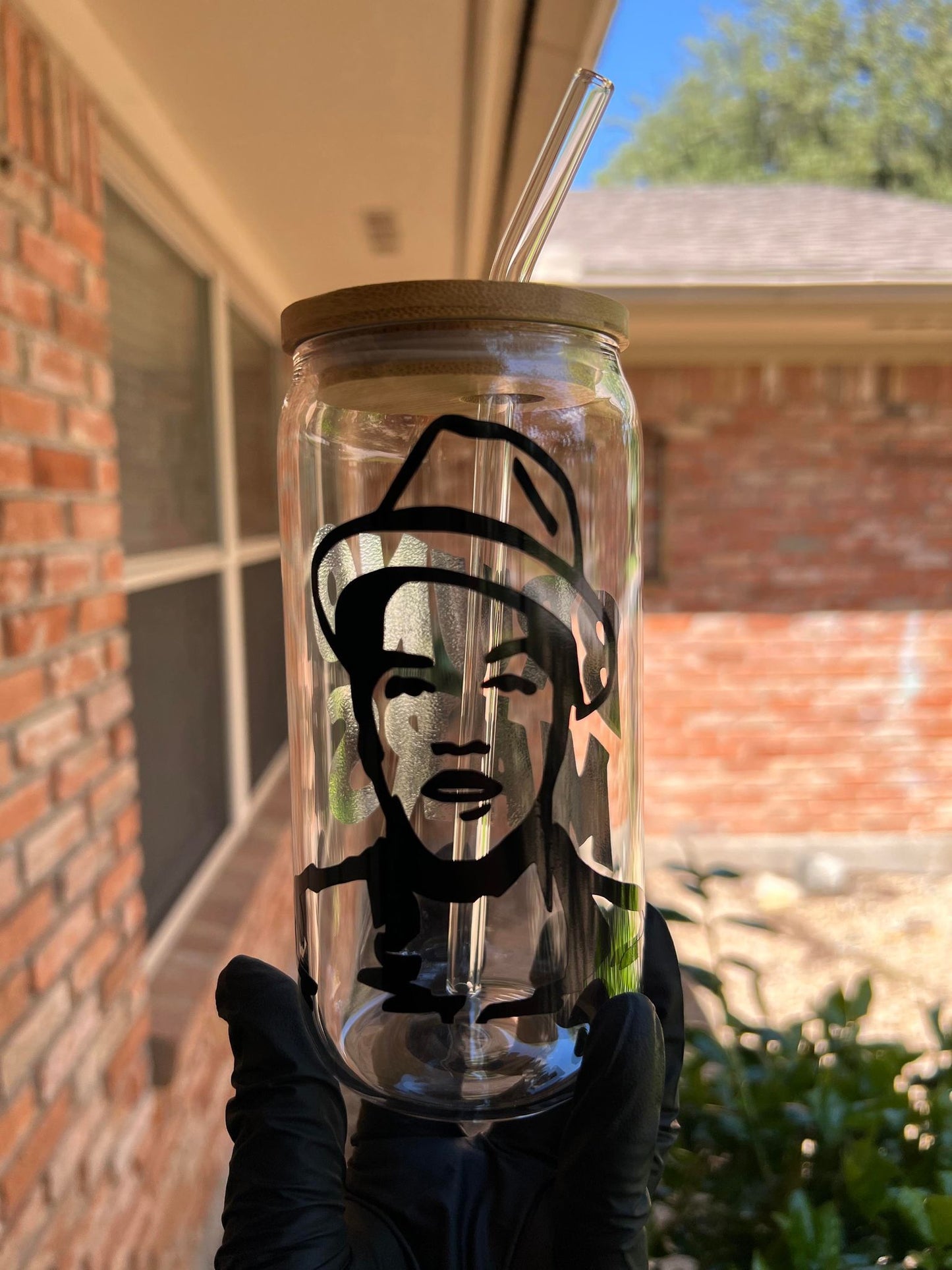 16oz Bruno Mars Glass Cup