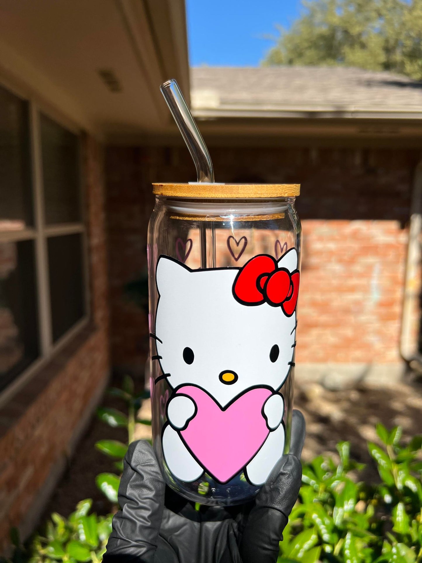 16oz Hello Kitty Glass Cup