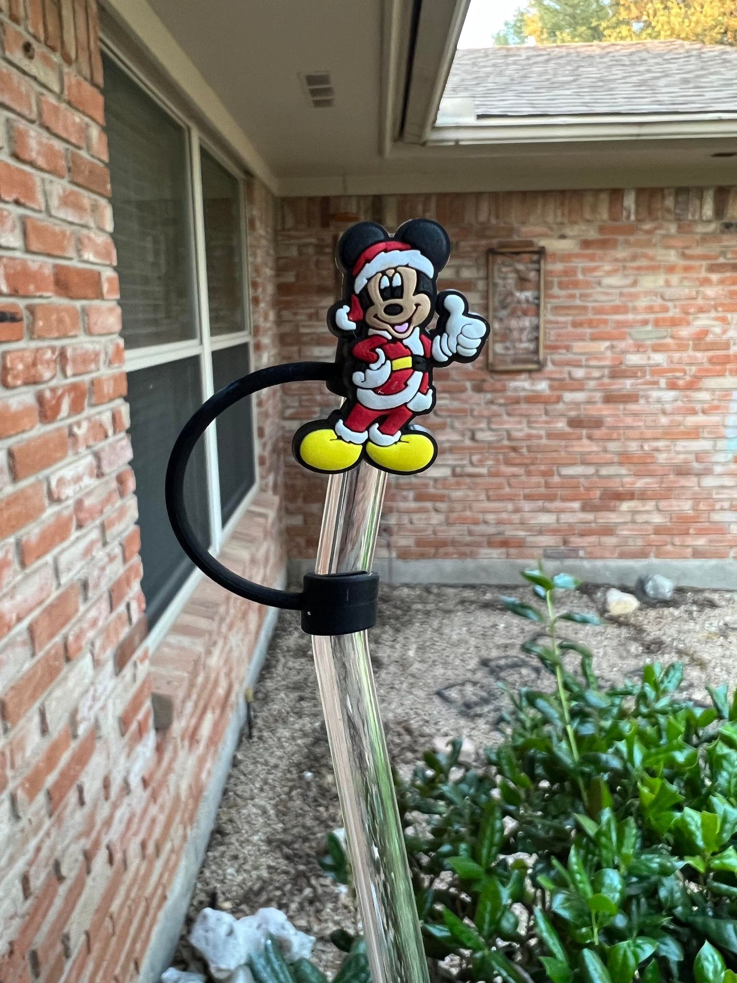 Christmas Mickey Straw Topper