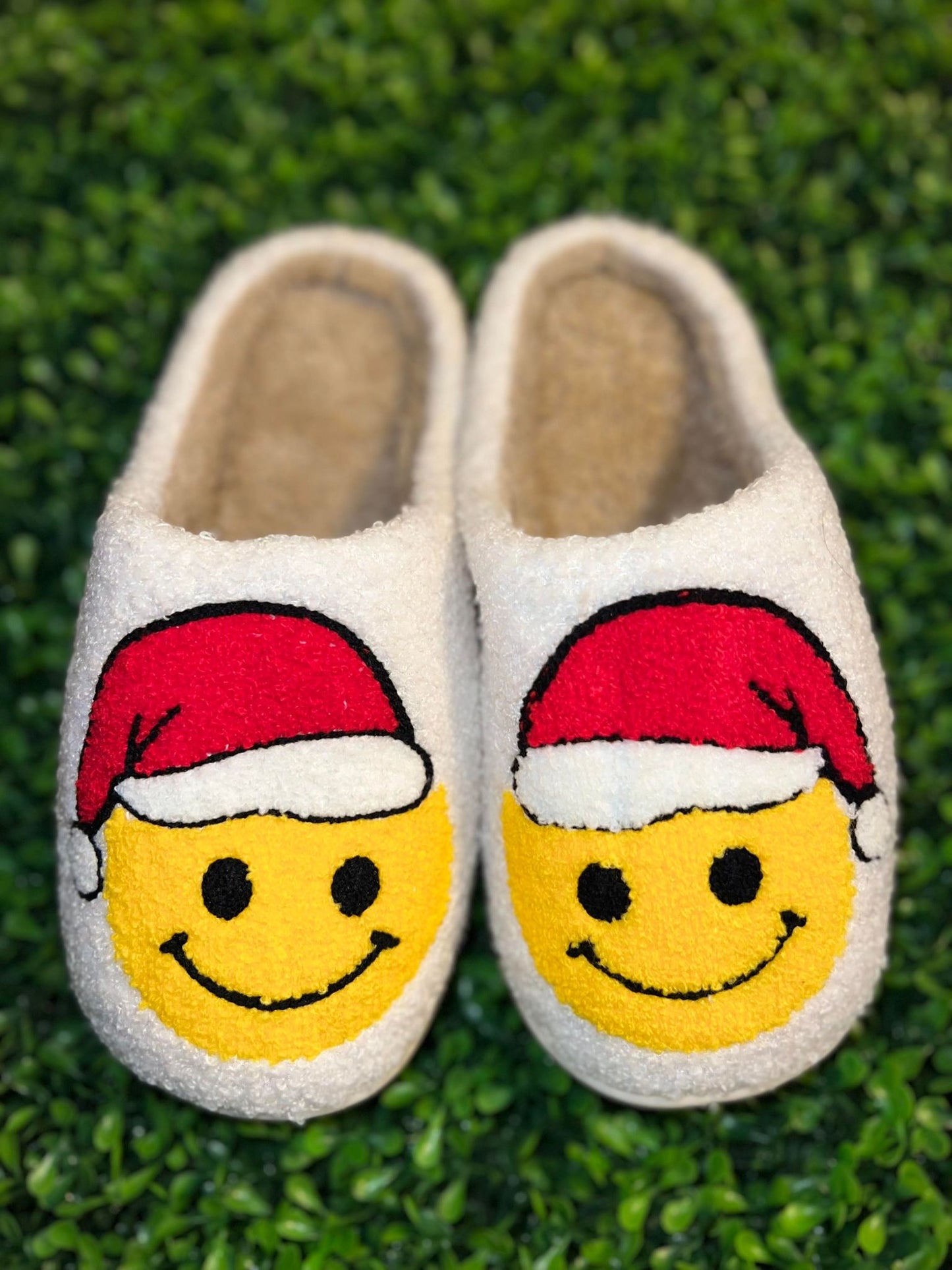 Santa Hat Smiley Face Slipper