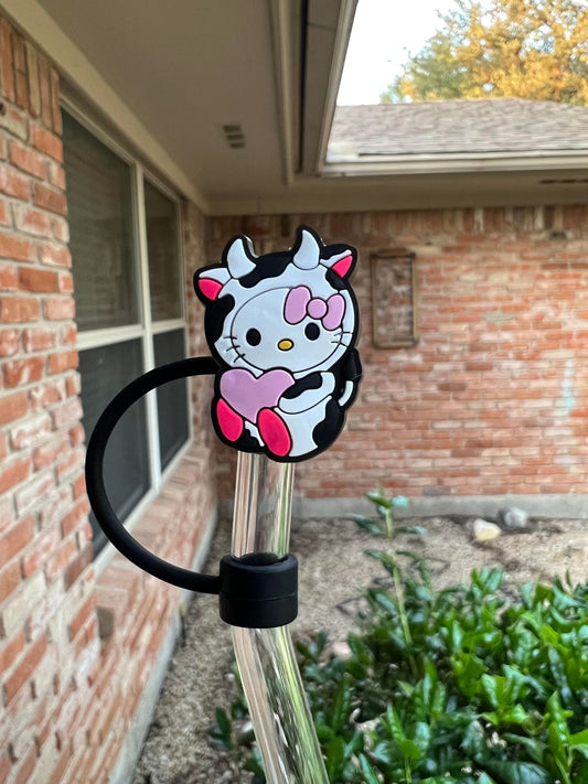 Hello Kitty Cow Straw Topper