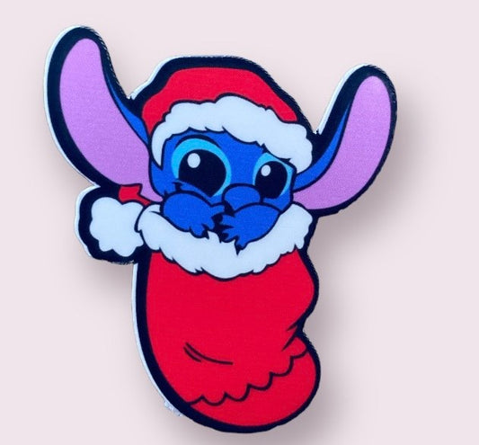 Stitch In Stocking Sticker