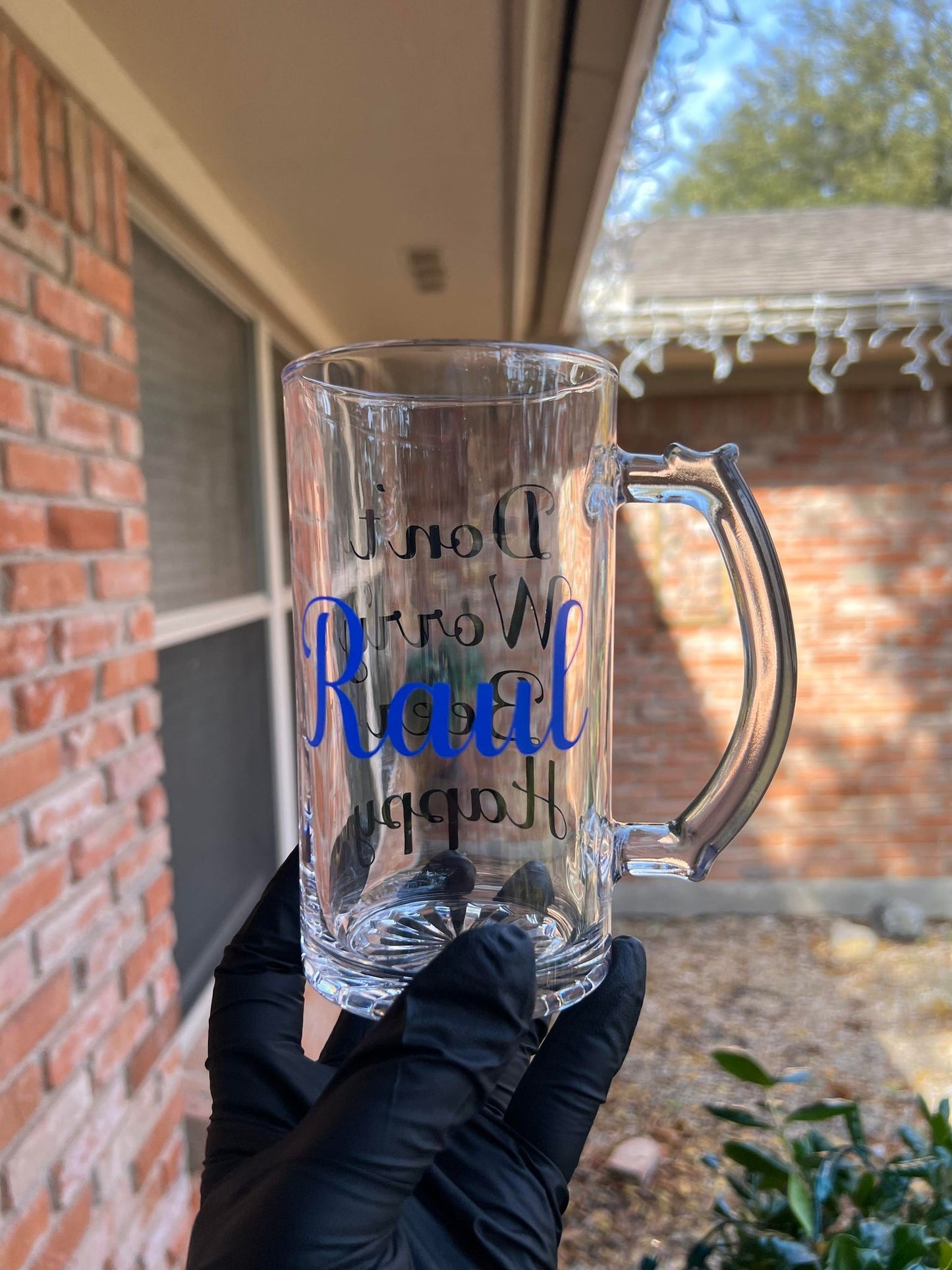 16oz "Don't Worry" Beer Mug