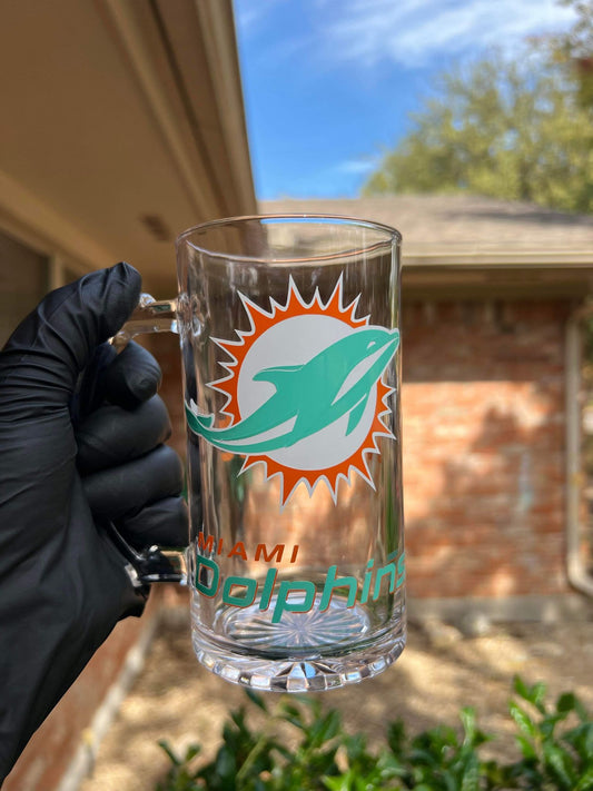 16oz Miami Dolphins Beer Mug