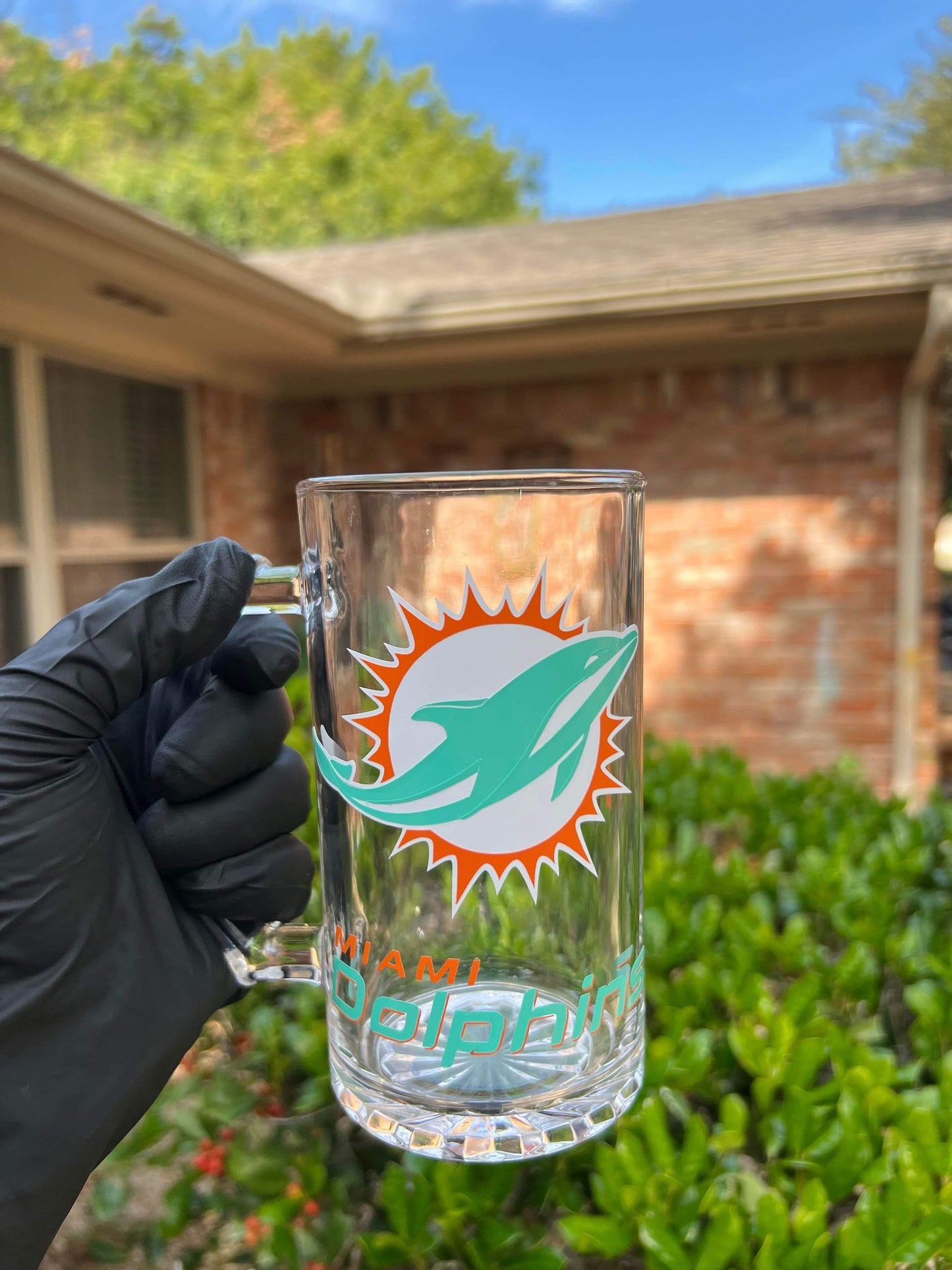 16oz Miami Dolphins Beer Mug