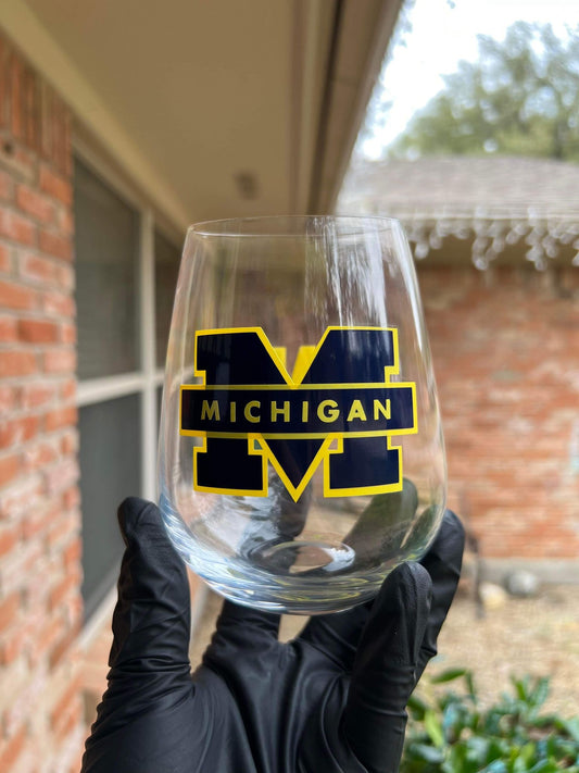 Michigan Wine Glass