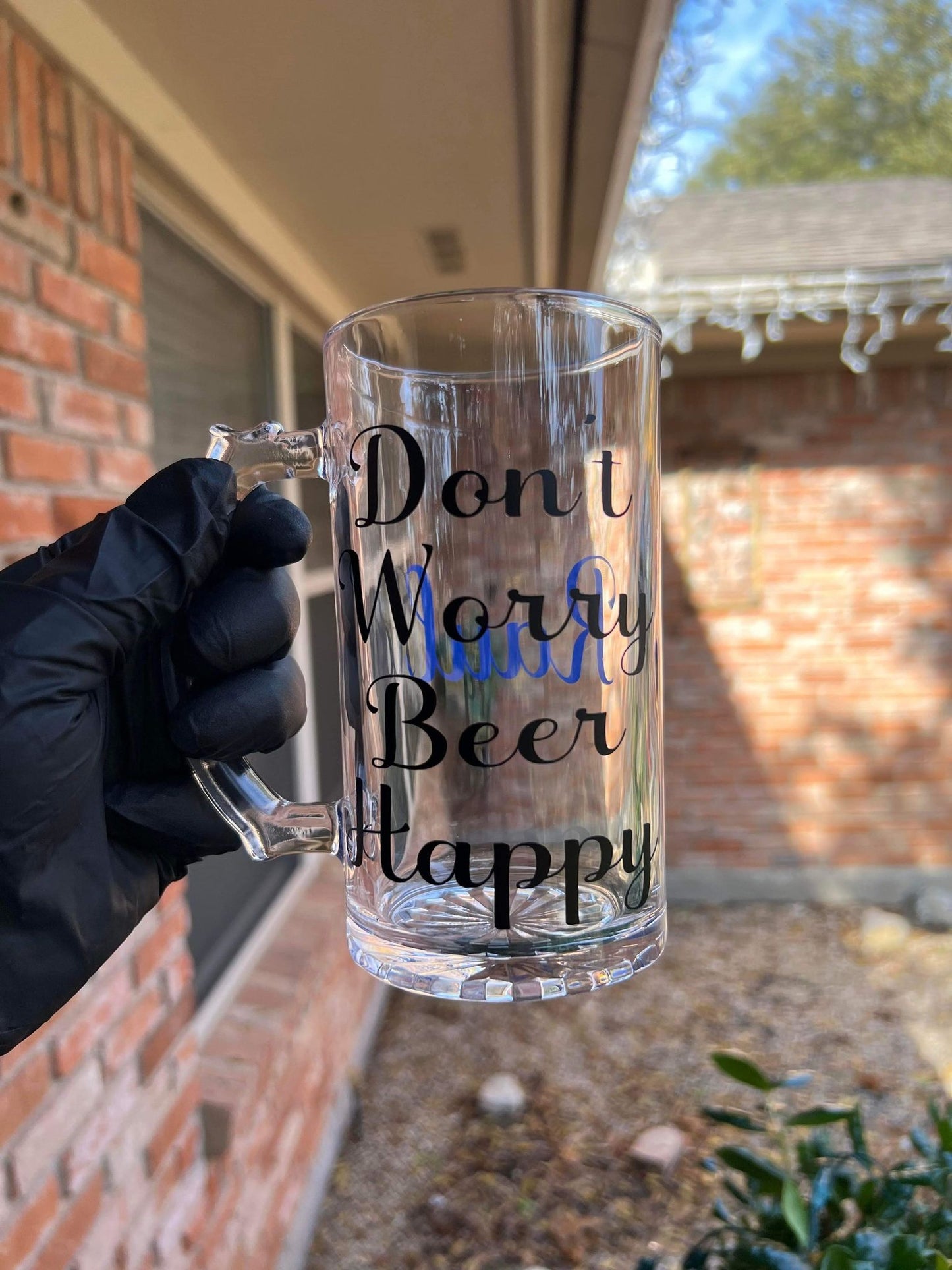 16oz "Don't Worry" Beer Mug