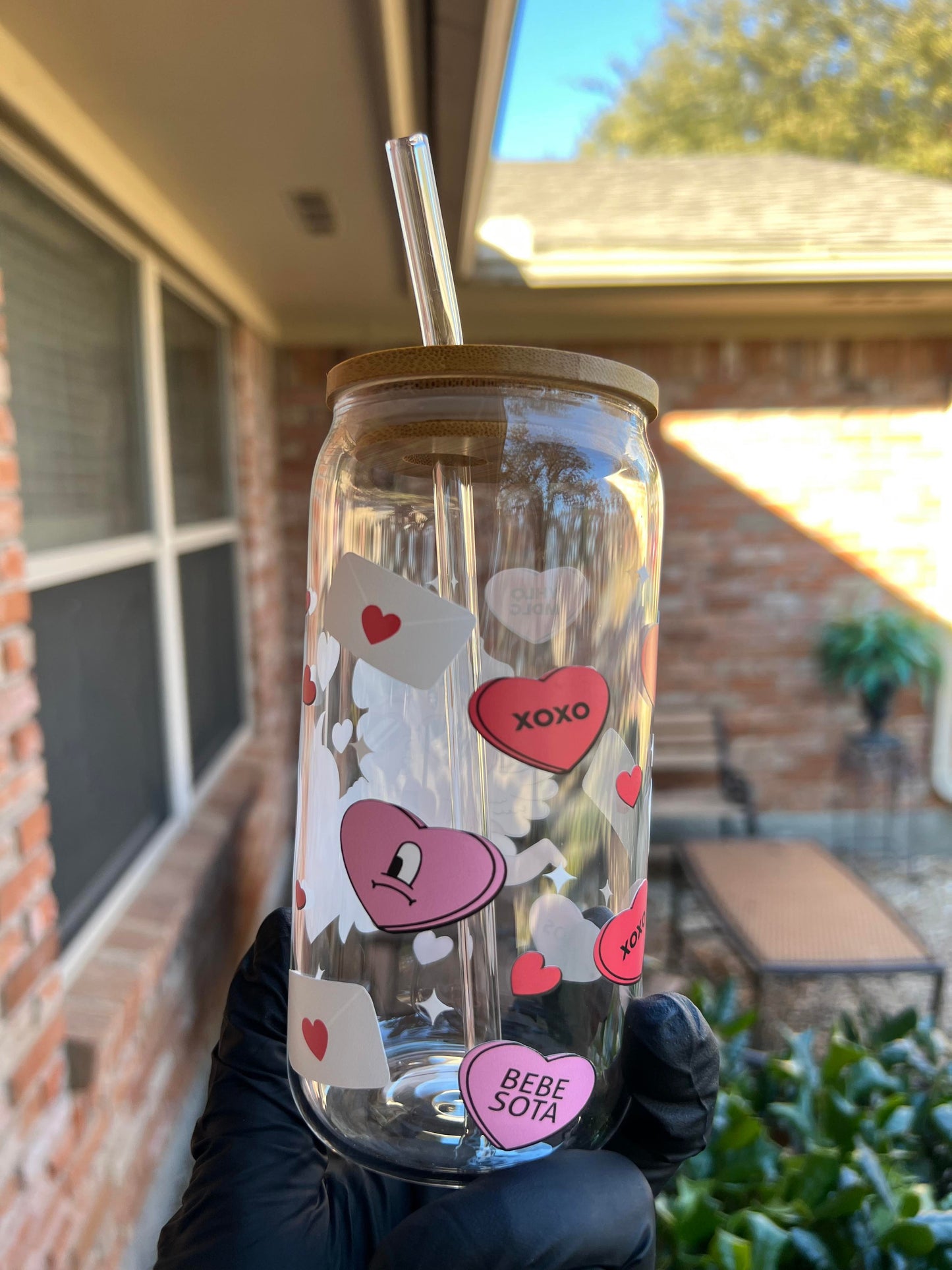 16oz Benito Valentines Glass Cup