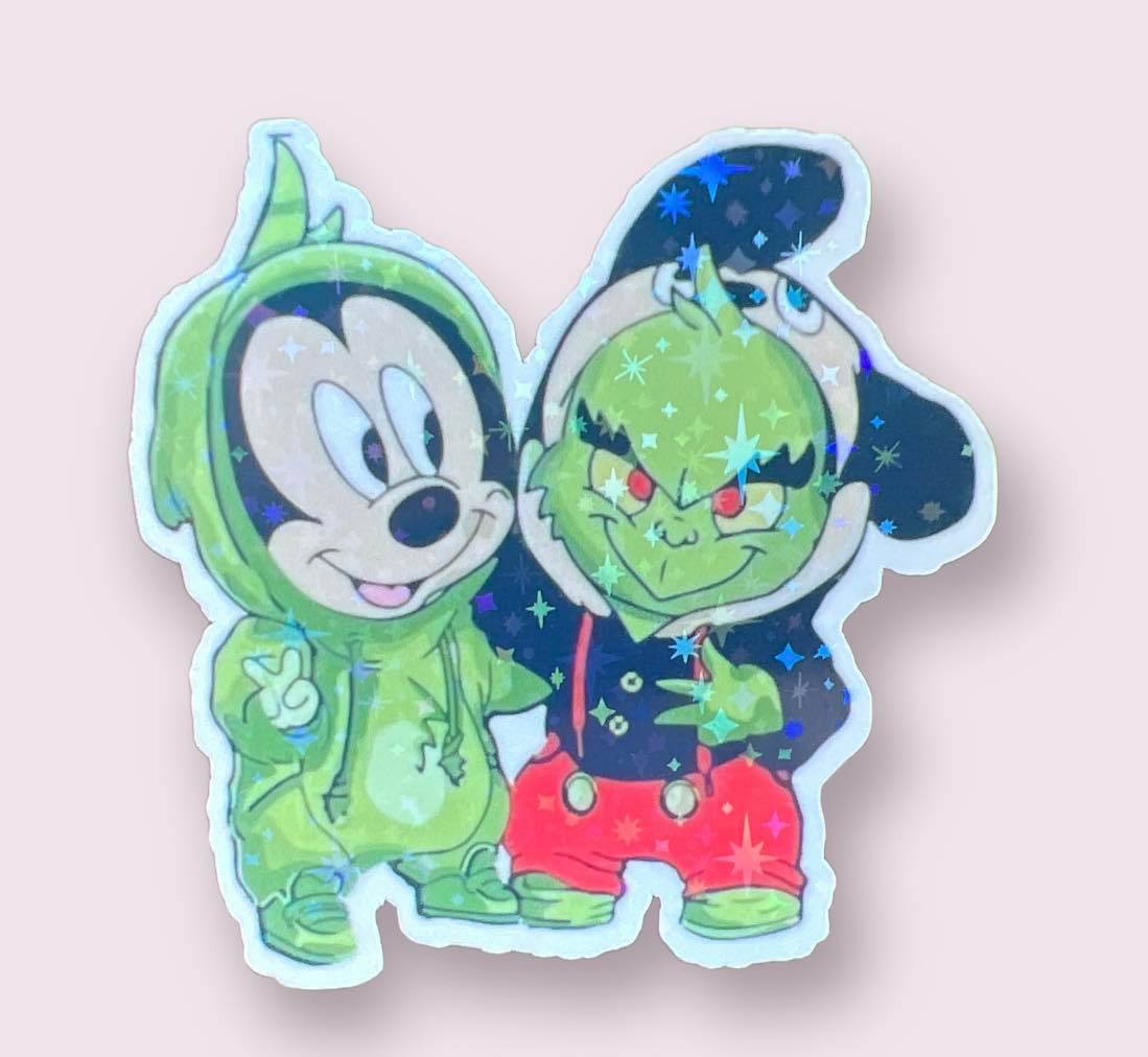 Mickey and Grinch Sticker