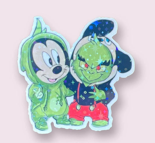 Mickey and Grinch Sticker