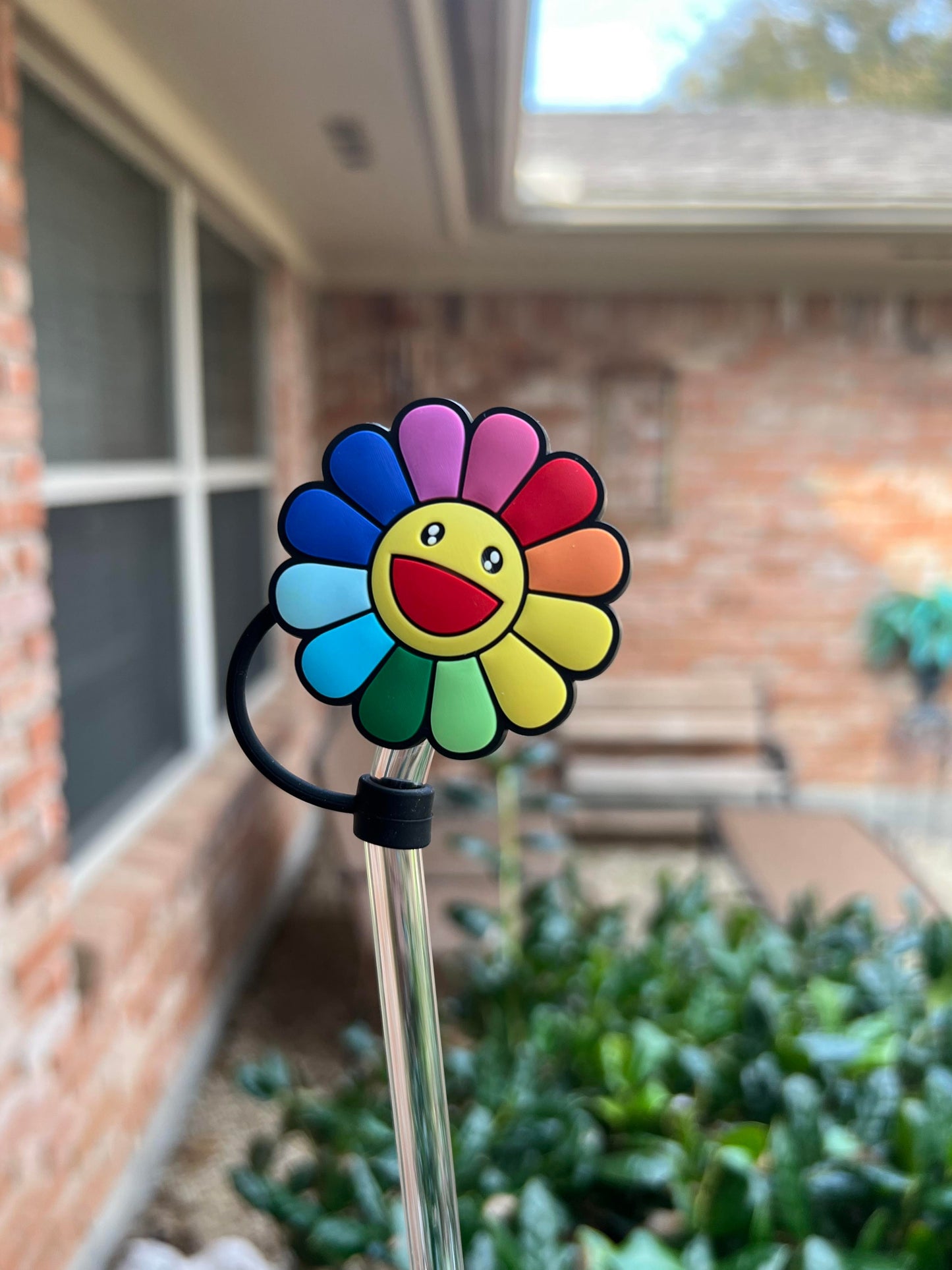 Rainbow Flower Straw Topper