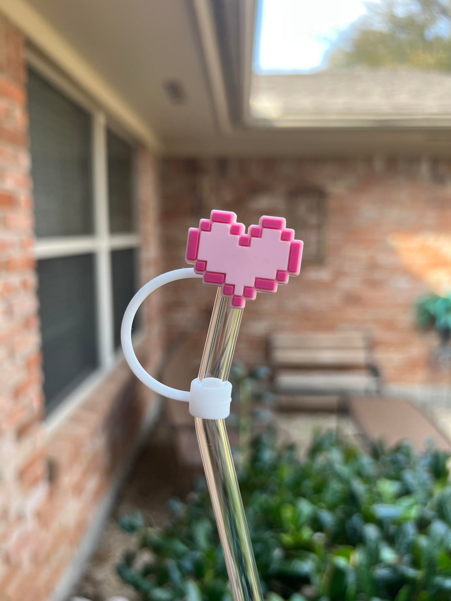 Pink Heart Straw Topper